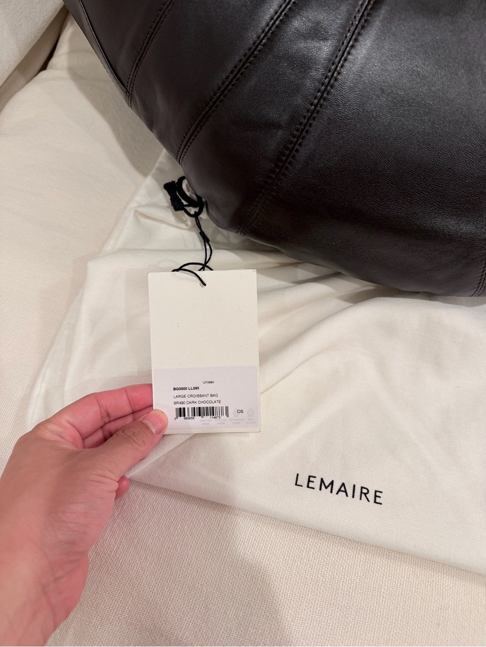 Lemaire Dark Brown Leather Crescent Belt Bag in size large - Picture 2 of 7